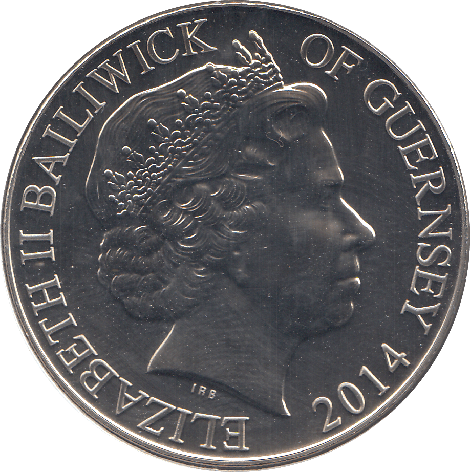 2014 FIVE POUNDS D - DAY 70TH ANNIVERSARY BAILIWICK OF GUERNSEY ( BU - WORLD COINS - Cambridgeshire Coins