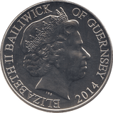 2014 FIVE POUNDS D - DAY 70TH ANNIVERSARY BAILIWICK OF GUERNSEY ( BU - WORLD COINS - Cambridgeshire Coins