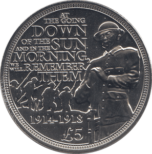 2014 FIVE POUNDS FIRST WORLD WAR ( BU ) - WORLD COINS - Cambridgeshire Coins