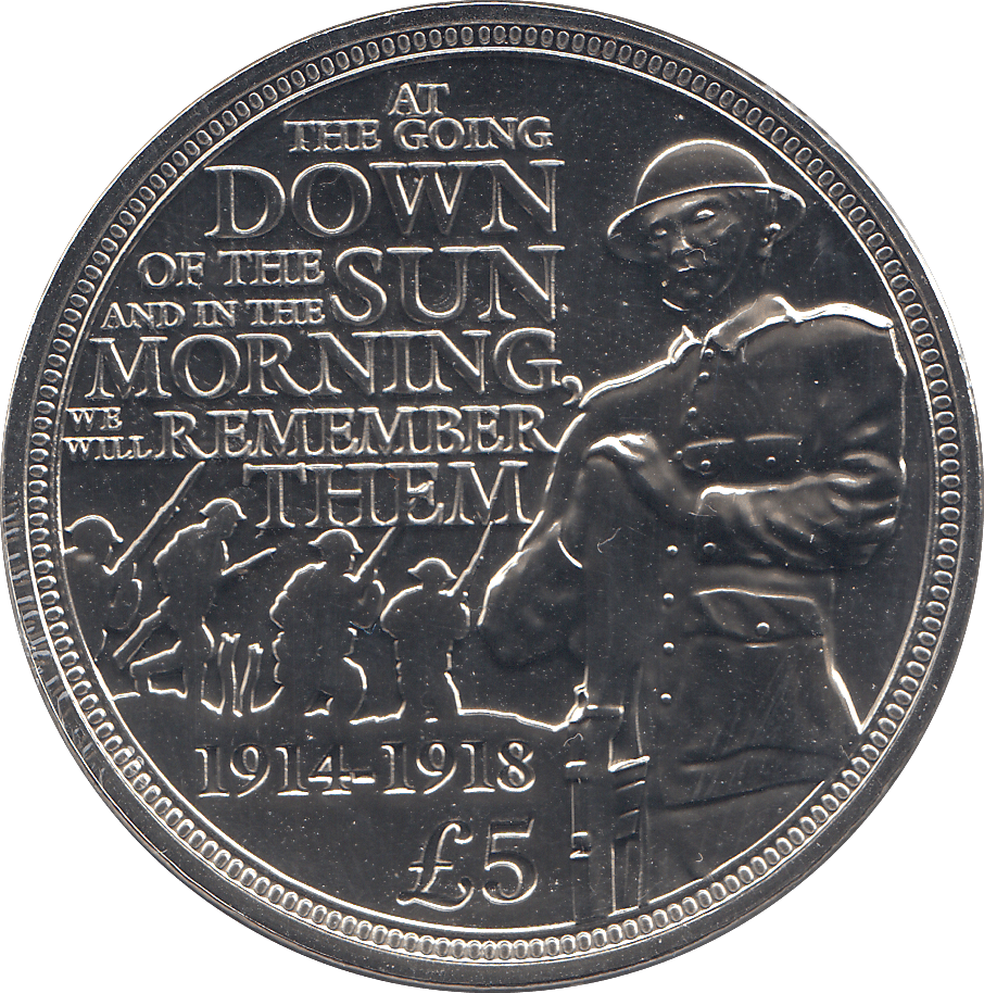 2014 FIVE POUNDS FIRST WORLD WAR ( BU ) - WORLD COINS - Cambridgeshire Coins