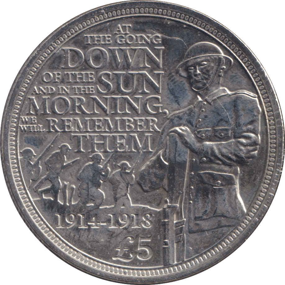 2014 FIVE POUNDS WE WILL REMEMBER THEM - WORLD COINS - Cambridgeshire Coins