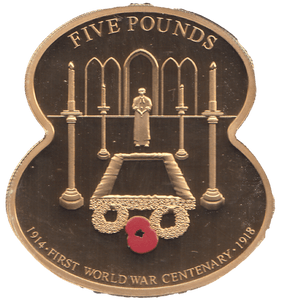 2014 FIVE POUNDS WW1 REMEMBRANCE BAILIWICK OF GUERNSEY ( PROOF ) - WORLD COINS - Cambridgeshire Coins
