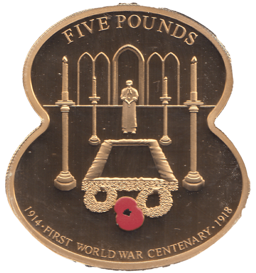2014 FIVE POUNDS WW1 REMEMBRANCE BAILIWICK OF GUERNSEY ( PROOF ) - WORLD COINS - Cambridgeshire Coins