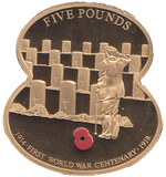 2014 FIVE POUNDS WW1 REMEMBRANCE BAILIWICK OF GUERNSEY ( PROOF ) - WORLD COINS - Cambridgeshire Coins