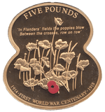 2014 FIVE POUNDS WW1 REMEMBRANCE BAILIWICK OF GUERNSEY ( PROOF ) - WORLD COINS - Cambridgeshire Coins