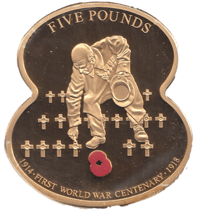 2014 FIVE POUNDS WW1 REMEMBRANCE BAILIWICK OF JERSEY ( PROOF ) - WORLD COINS - Cambridgeshire Coins