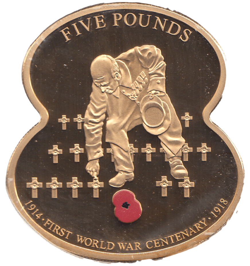 2014 FIVE POUNDS WW1 REMEMBRANCE BAILIWICK OF JERSEY ( PROOF ) - WORLD COINS - Cambridgeshire Coins