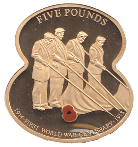 2014 FIVE POUNDS WW1 REMEMBRANCE BAILIWICK OF JERSEY ( PROOF ) - WORLD COINS - Cambridgeshire Coins