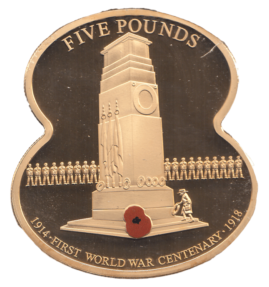 2014 FIVE POUNDS WW1 REMEMBRANCE BAILIWICK OF JERSEY ( PROOF ) - WORLD COINS - Cambridgeshire Coins