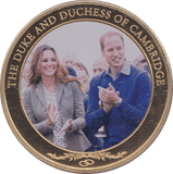 2014 GOLD PLATED ONE DOLLAR THE DUKE AND DUCHESS OF CAMBRIDGE - WORLD COINS - Cambridgeshire Coins