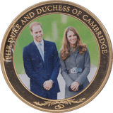 2014 GOLD PLATED ONE DOLLAR THE DUKE AND DUCHESS OF CAMBRIDGE - WORLD COINS - Cambridgeshire Coins
