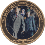 2014 GOLD PLATED ONE DOLLAR THE DUKE AND DUCHESS OF CAMBRIDGE - WORLD COINS - Cambridgeshire Coins