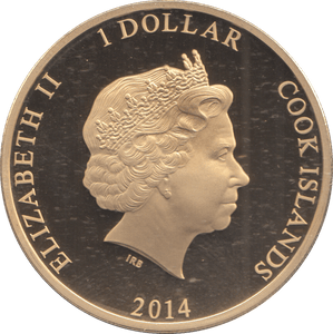 2014 GOLD PLATED ONE DOLLAR THE DUKE AND DUCHESS OF CAMBRIDGE - WORLD COINS - Cambridgeshire Coins