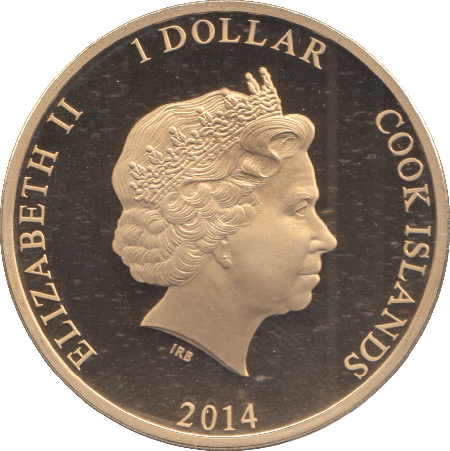 2014 GOLD PLATED ONE DOLLAR THE DUKE AND DUCHESS OF CAMBRIDGE - WORLD COINS - Cambridgeshire Coins