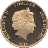 2014 GOLD PLATED ONE DOLLAR THE DUKE AND DUCHESS OF CAMBRIDGE - WORLD COINS - Cambridgeshire Coins