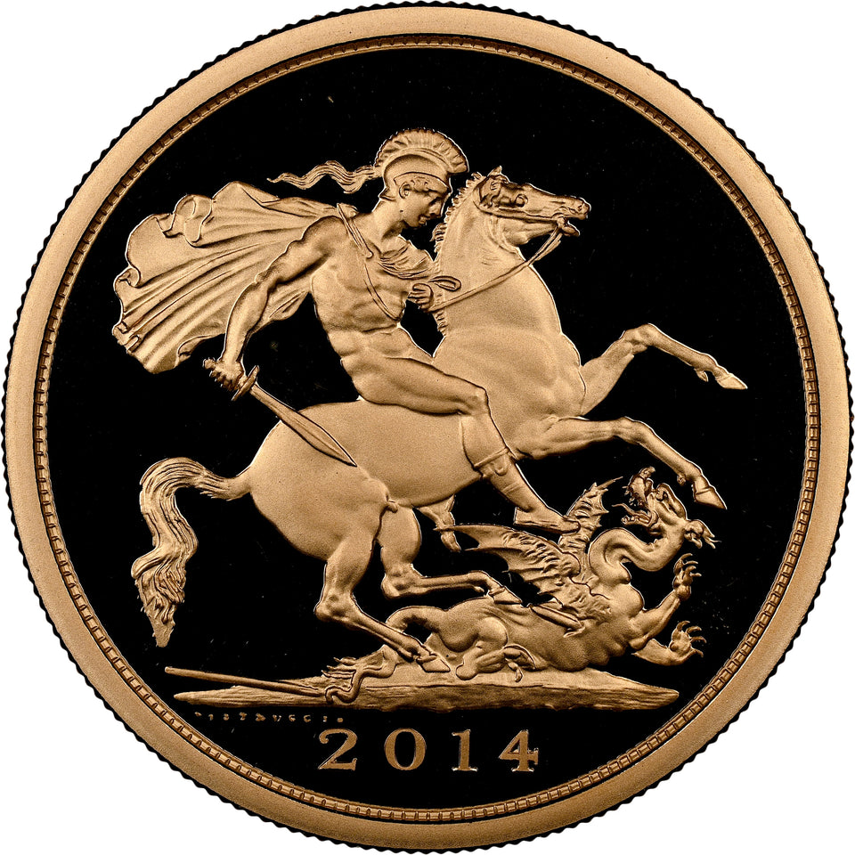 2014 GOLD PROOF £5 SOVEREIGN ( NGC ) PF 69 ULTRA CAMEO - NGC GOLD COINS - Cambridgeshire Coins