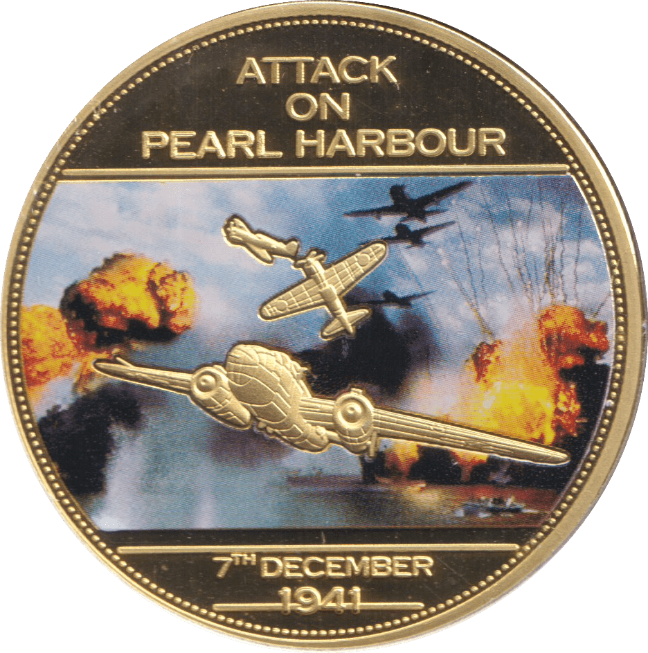 2014 MEDALLION WWII 75TH ANNIVERSARY - ATTACK ON PEARL HARBOUR - WORLD COINS - Cambridgeshire Coins