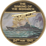 2014 MEDALLION WWII 75TH ANNIVERSARY - THE SINKING OF THE BISMARCK - WORLD COINS - Cambridgeshire Coins