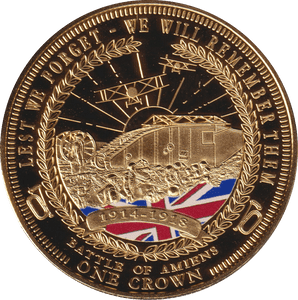 2014 ONE CROWN BATTLE OF AMIENS TDC - WORLD COINS - Cambridgeshire Coins