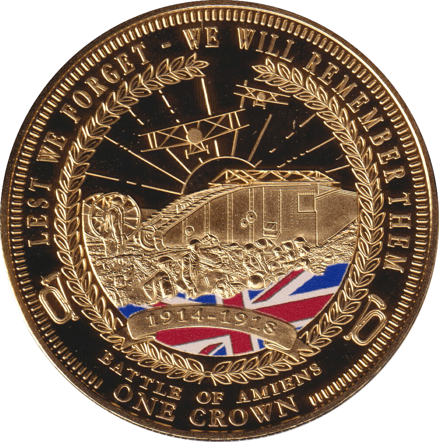 2014 ONE CROWN BATTLE OF AMIENS TDC - WORLD COINS - Cambridgeshire Coins