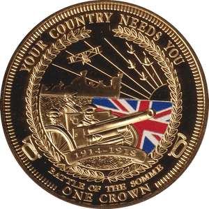 2014 ONE CROWN BATTLE OF THE SOMME TDC - WORLD COINS - Cambridgeshire Coins