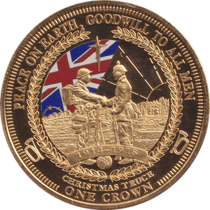 2014 ONE CROWN CHRISTMAS TRUCE BU - WORLD COINS - Cambridgeshire Coins