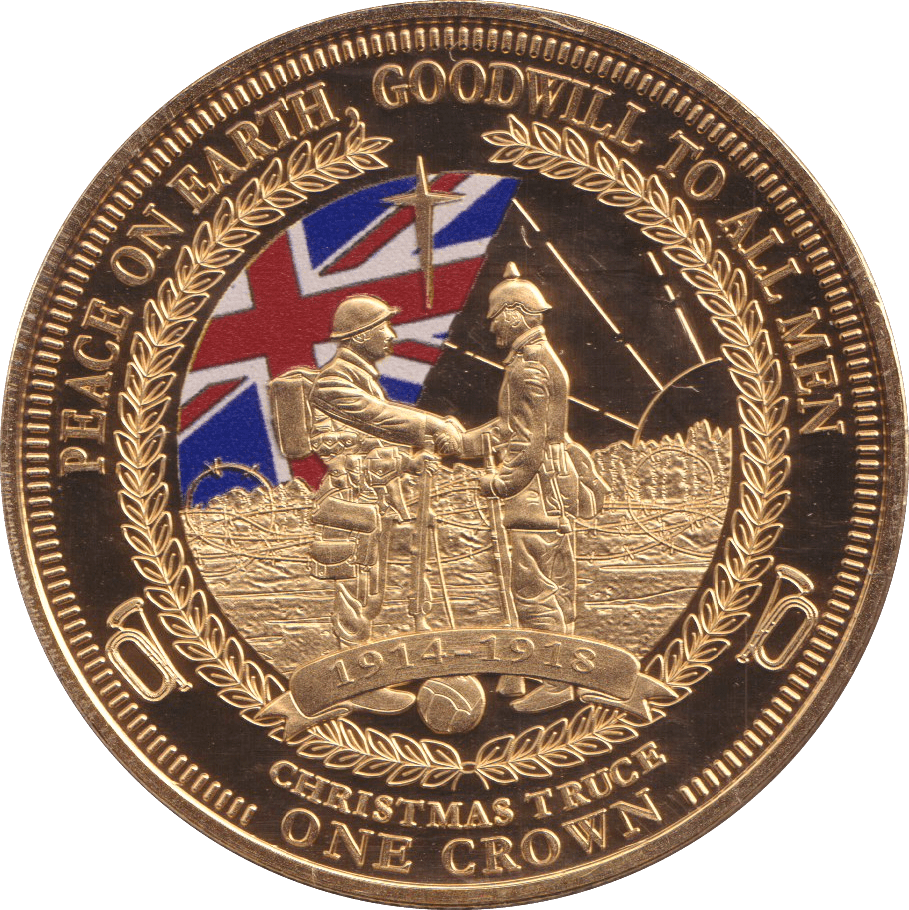 2014 ONE CROWN CHRISTMAS TRUCE BU - WORLD COINS - Cambridgeshire Coins