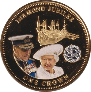 2014 ONE CROWN DIAMOND JUBILEE TDC - WORLD COINS - Cambridgeshire Coins