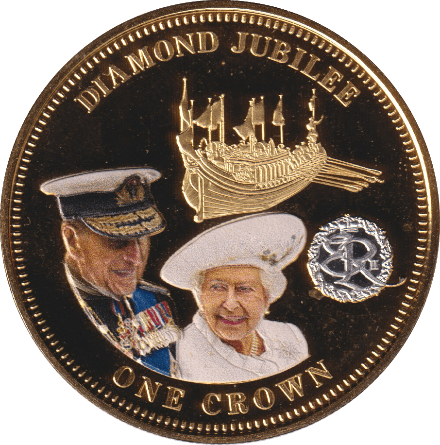 2014 ONE CROWN DIAMOND JUBILEE TDC - WORLD COINS - Cambridgeshire Coins