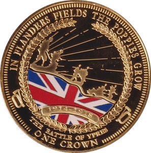 2014 ONE CROWN FLANDERS FIELDS THE BATTLE OF YEARS TDC - WORLD COINS - Cambridgeshire Coins