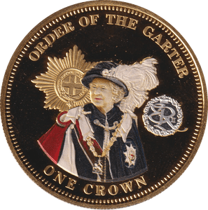 2014 ONE CROWN ORDER OF THE GARTER TDC - WORLD COINS - Cambridgeshire Coins