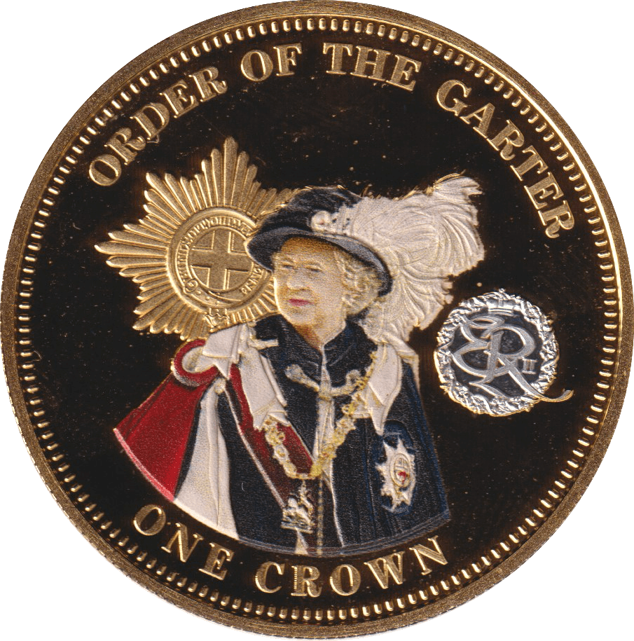 2014 ONE CROWN ORDER OF THE GARTER TDC - WORLD COINS - Cambridgeshire Coins