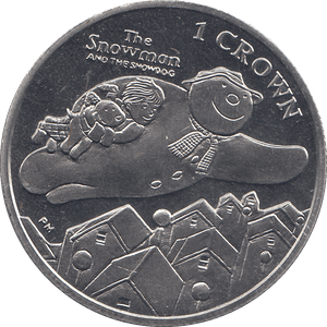 2014 ONE CROWN SNOWMAN ISLE OF MAN ( BU ) - SILVER WORLD COINS - Cambridgeshire Coins