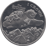 2014 ONE CROWN SNOWMAN ISLE OF MAN ( BU ) - SILVER WORLD COINS - Cambridgeshire Coins