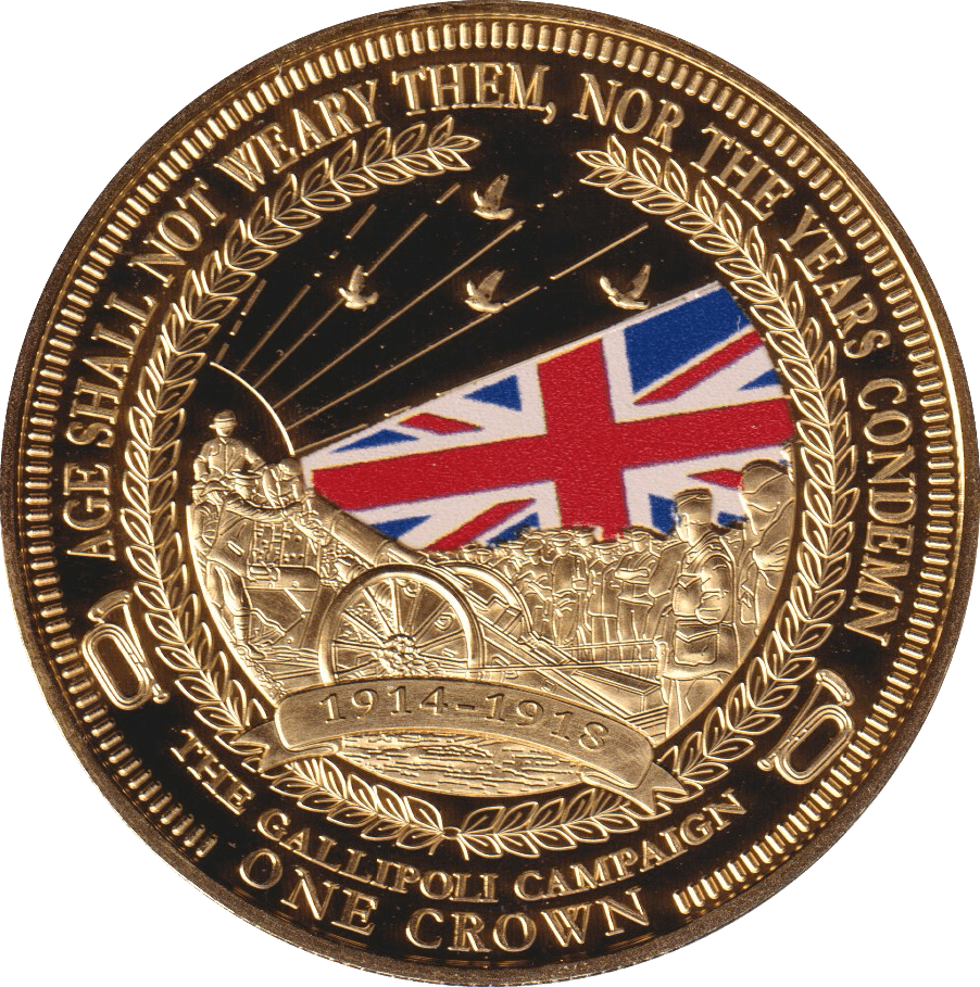 2014 ONE CROWN THE GALLIPOLI CAMPAIGN TDC - WORLD COINS - Cambridgeshire Coins