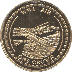 2014 ONE CROWN WW1 AIR GOLD PLATED ( BU ) - WORLD COINS - Cambridgeshire Coins
