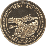 2014 ONE CROWN WW1 AIR GOLD PLATED ( BU ) - WORLD COINS - Cambridgeshire Coins
