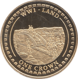2014 ONE CROWN WW1 LAND GOLD PLATED ( BU ) - WORLD COINS - Cambridgeshire Coins