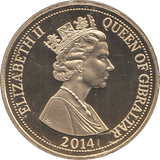 2014 ONE CROWN WW1 LAND GOLD PLATED ( BU ) - WORLD COINS - Cambridgeshire Coins