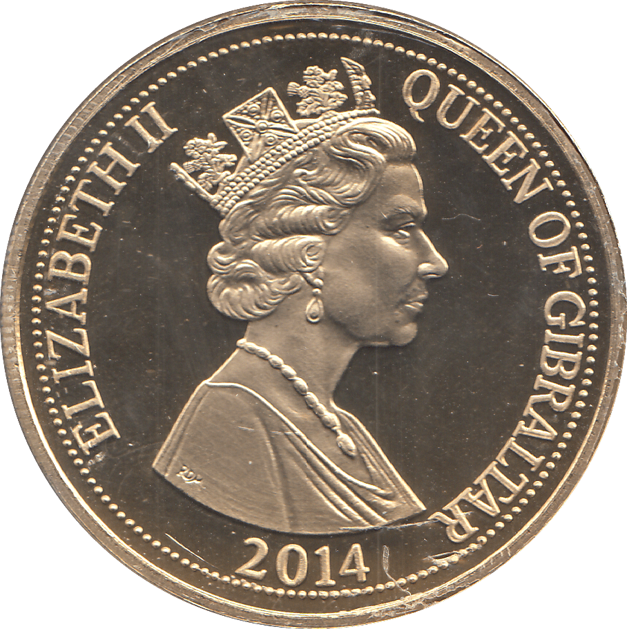 2014 ONE CROWN WW1 SEA GOLD PLATED ( BU ) - WORLD COINS - Cambridgeshire Coins