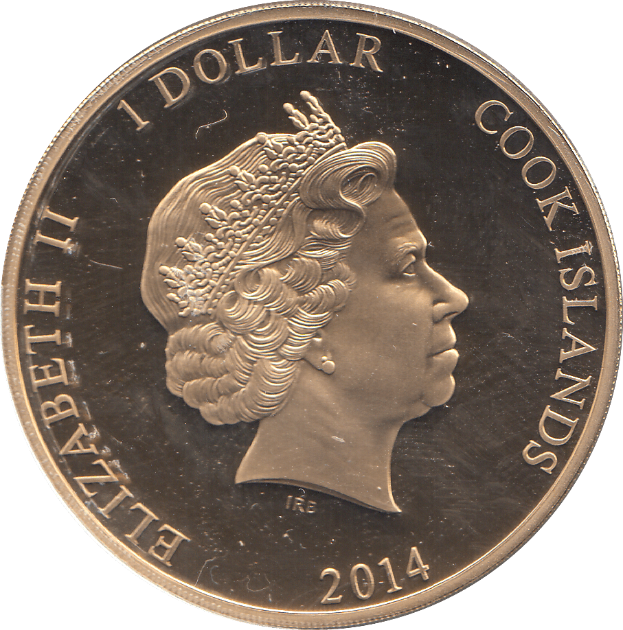 2014 ONE DOLLAR COOK ISLANDS - WORLD COINS - Cambridgeshire Coins