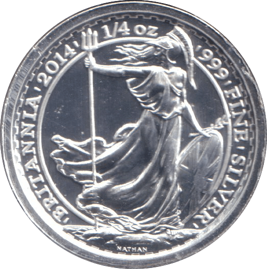 2014 SILVER 1/4 OZ BRITANNIA 50 PENCE - SILVER WORLD COINS - Cambridgeshire Coins