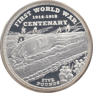 2014 SILVER £5 CENTENARY GIBRALTAR ( PROOF ) - SILVER WORLD COINS - Cambridgeshire Coins