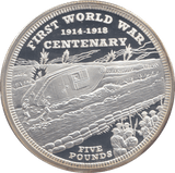 2014 SILVER £5 CENTENARY GIBRALTAR ( PROOF ) - SILVER WORLD COINS - Cambridgeshire Coins