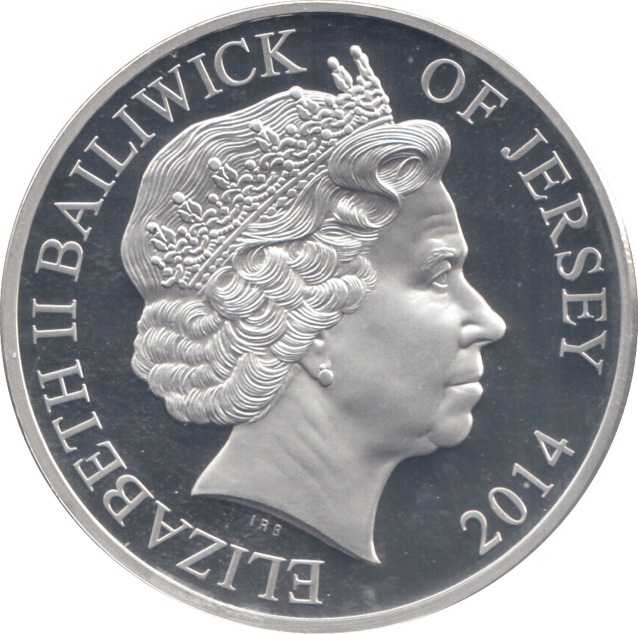 2014 SILVER £5 JERSEY ( PROOF ) - SILVER WORLD COINS - Cambridgeshire Coins
