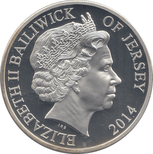 2014 SILVER £5 JERSEY ( PROOF ) - SILVER WORLD COINS - Cambridgeshire Coins