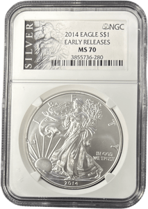 2014 SILVER EAGLE $1 EARLY RELEASE NGC MS 70 USA REF - 1 - NGC SILVER COINS - Cambridgeshire Coins