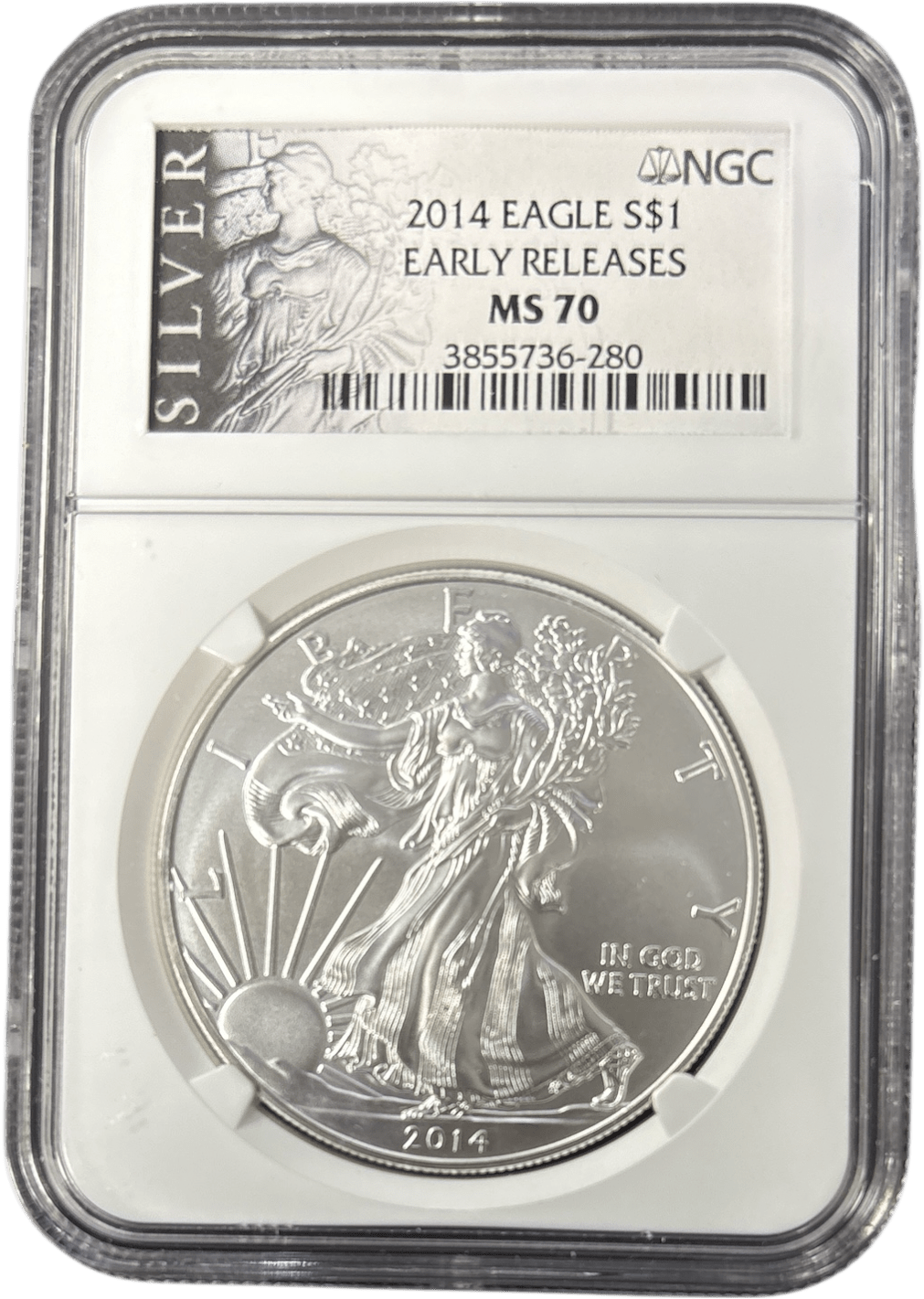 2014 SILVER EAGLE $1 EARLY RELEASE NGC MS 70 USA REF - 1 - NGC SILVER COINS - Cambridgeshire Coins