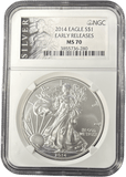 2014 SILVER EAGLE $1 EARLY RELEASE NGC MS 70 USA REF - 1 - NGC SILVER COINS - Cambridgeshire Coins