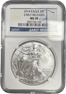 2014 SILVER EAGLE $1 EARLY RELEASE NGC MS 70 USA - NGC SILVER COINS - Cambridgeshire Coins